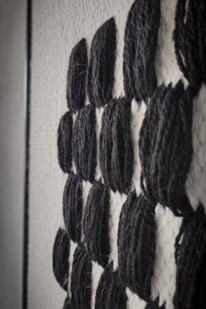 Framed Wool Tapestry - Woven Wall Hanging - Black Natural Art - Natural Handwoven Art - Elegant Boho Wall Decoration - Minimalist Boho Decor