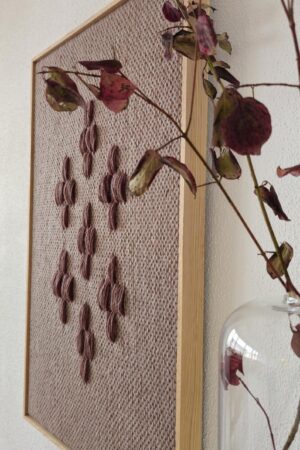 Large Framed Wall Hanging – Handwoven Wool Tapestry – Japandi Decor – Boho Wall Art – Natural Fiber Textile – Wabi Sabi Wall Hanging - Brown