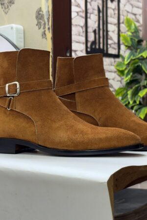 Handmade Brown Suede Jodhpur Boots - Bespoke Luxury Ankle Boots for Men